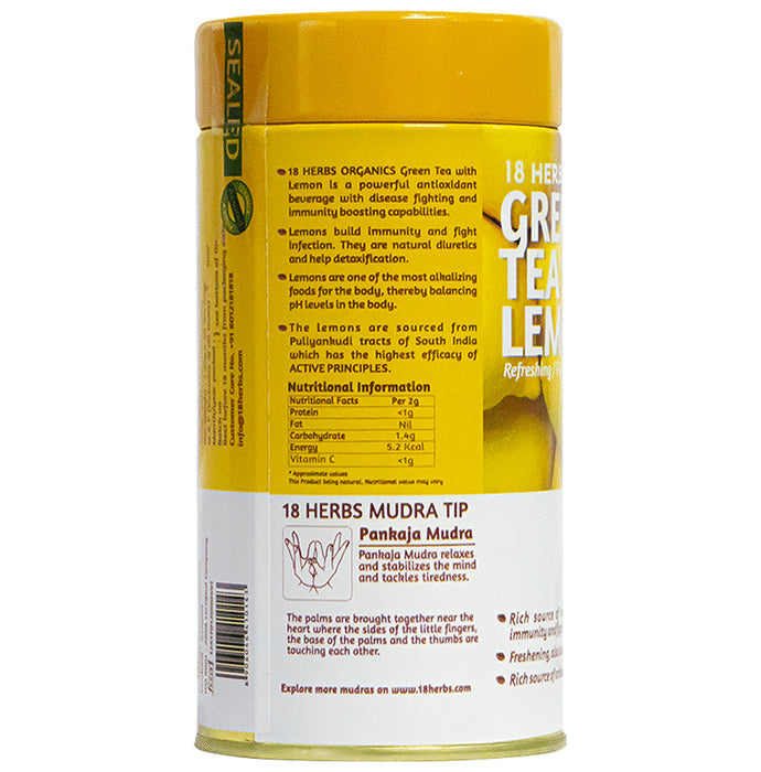 18 Herbs Organics Green Tea Bag (1.25gm Each) with Lemon