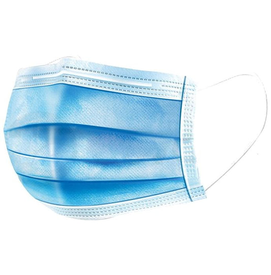 1Mile Blue Universal 3 Ply Disposable Surgical Face Mask with Nose Pin - Classic Derma