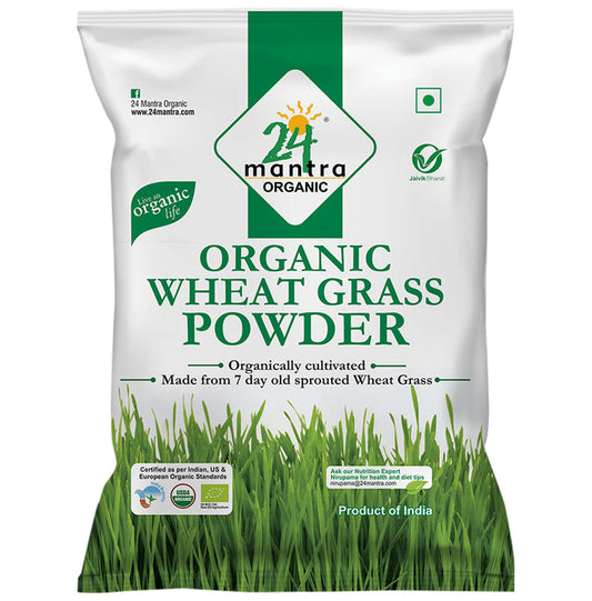 24 Mantra Organic Wheat Grass Powder - Classic Derma