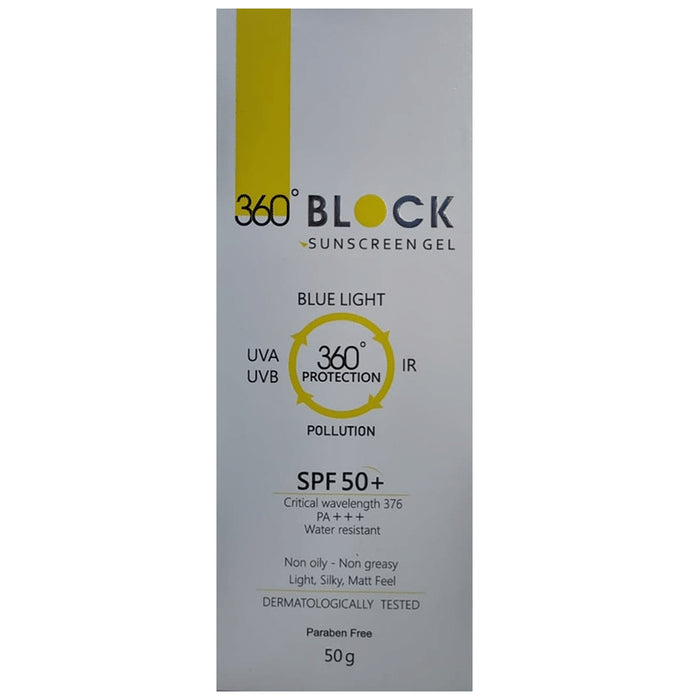 360° Block Sunscreen Gel SPF 50+ PA+++ | 360° UVA/UVB & IR Protection - Classic Derma