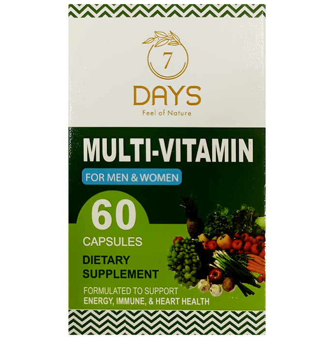 7Days Whole Food Multi-Vitamin Veg Capsule for Men & Women - Classic Derma