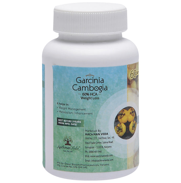 Aachman Veda Garcinia Cambogia 500mg 60% HCA Weight Loss Capsule (60 Each)