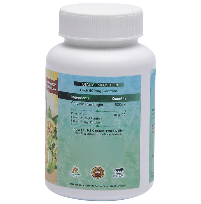 Aachman Veda Garcinia Cambogia 500mg 60% HCA Weight Loss Capsule (60 Each)