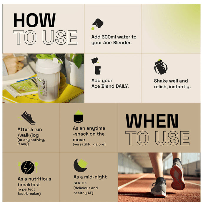 Ace Blend Daily 20g Vegan Plant Protein Powder & Superfoods Green Lemonade