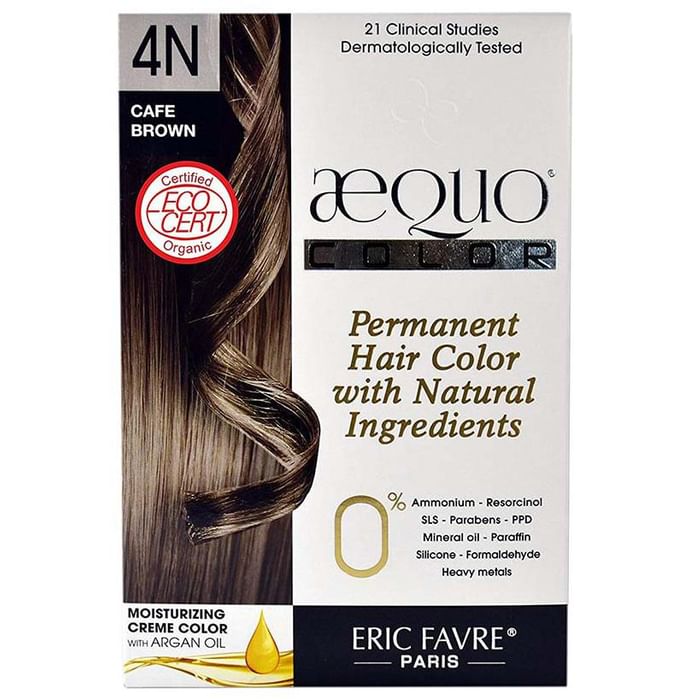 Aequo Permanent Hair Color with Natural Ingreidents Cafe Brown 4N - Classic Derma