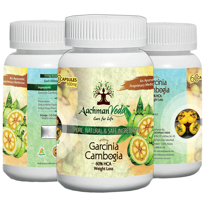 Aachman Veda Garcinia Cambogia 500mg 60% HCA Weight Loss Capsule (60 Each)