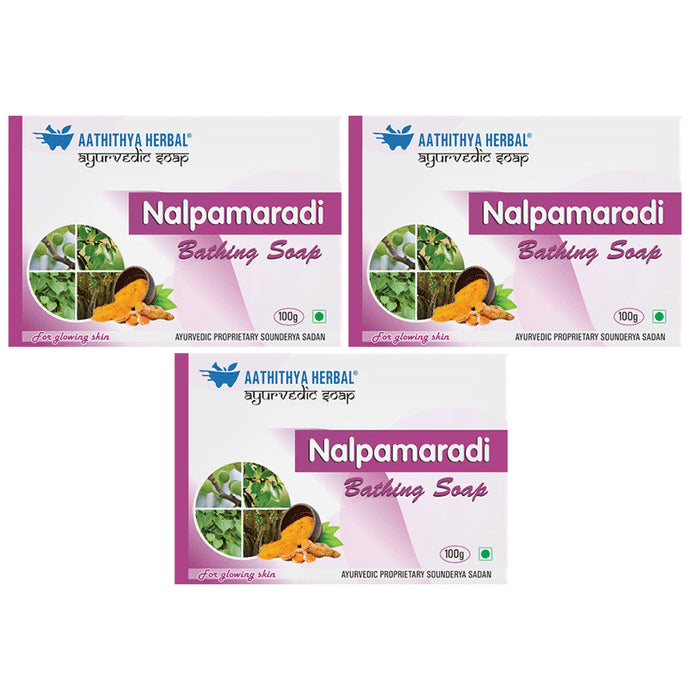 Aathithya Herbal Nalpamaradi Bathing Soap (100gm Each) - Classic Derma