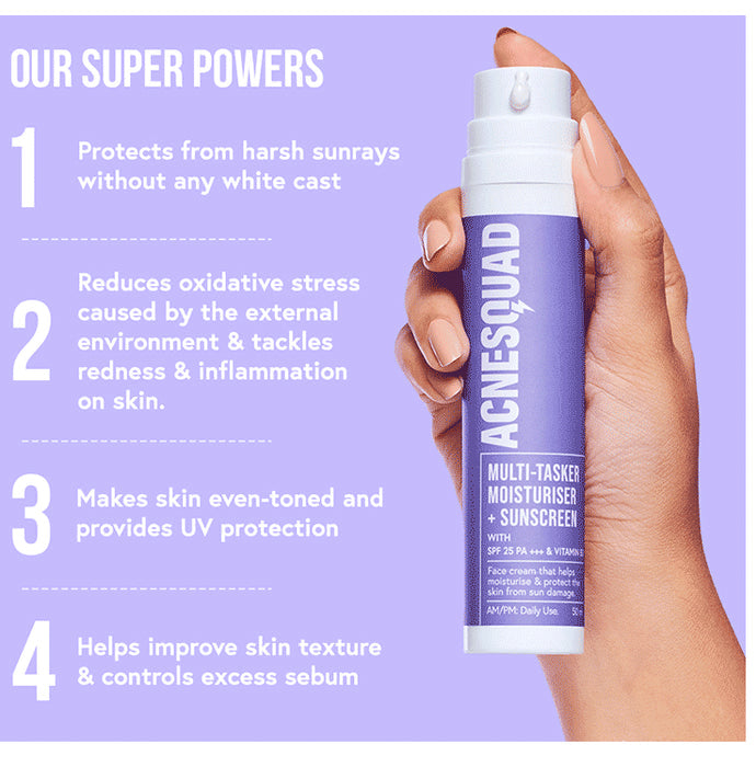 Acnesquad Multi-Tasker Moisturiser with Vitamin B3 Sunscreen SPF 25 PA+++