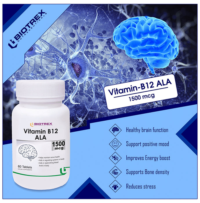 Biotrex Vitamin B12 & ALA 1500mg for Nerve Health & Blood Replenishment | Tablet