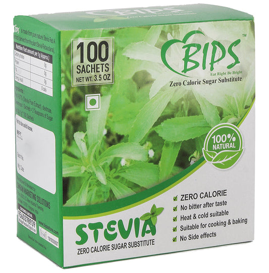 Bips Stevia Zero Calorie Sweetener Sachets (1gm Each) - Classic Derma