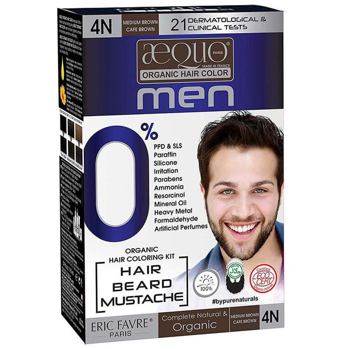 Aequo Organic Hair Color Men Medium Brown 4N - Classic Derma