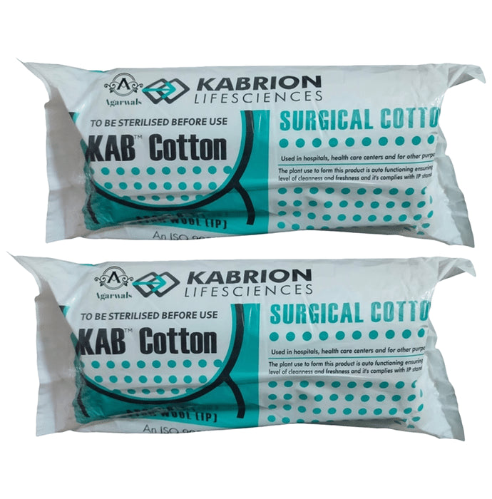 Agarwals Kab Cotton Absorbent Surgical Cotton Wool IP (100gm Each) - Classic Derma