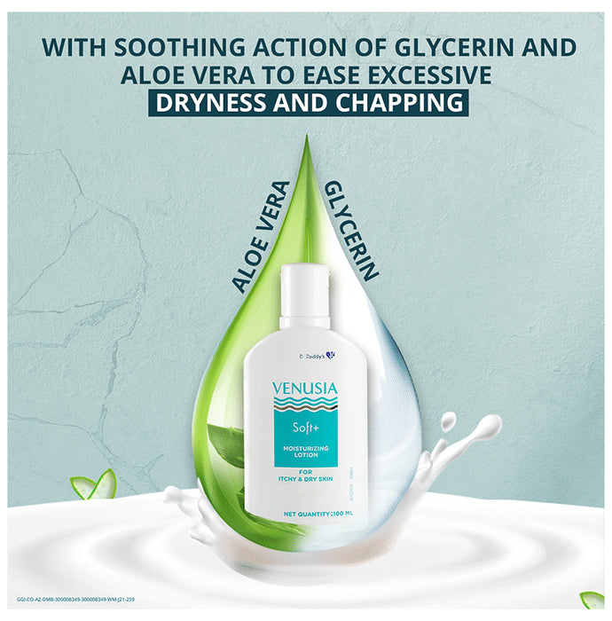 Venusia Soft + Moisturizing Lotion for Sensitive Skin, Relieves Excessive Dryness & Itching