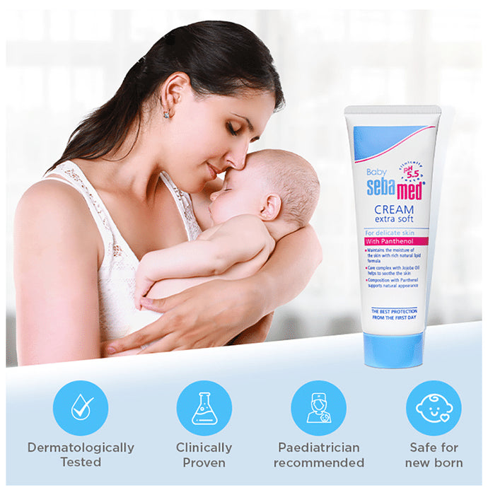 Sebamed Baby Cream Extra Soft with Panthenol & Jojoba Oil | For Delicate Skin