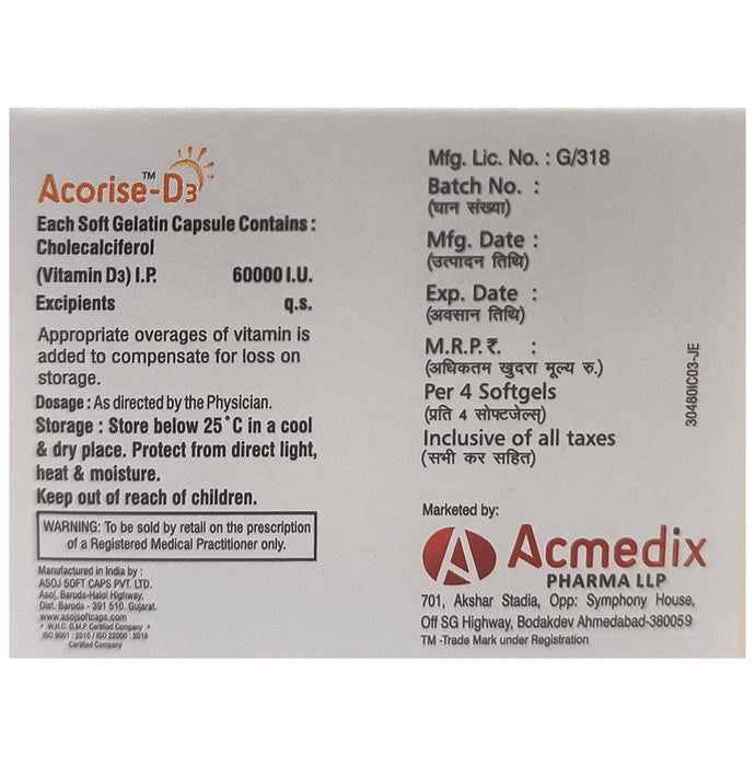 Acorise-D3 Softgel Capsule