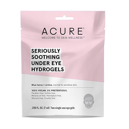 ACURE Seriously Soothing Under Eye Hydrogels | 100% Vegan | For Dry to Sensitive Skin - Classic Derma