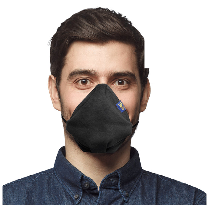 3bo Medium Black Deltoid Lite Face Mask with Knit Fabric - Classic Derma