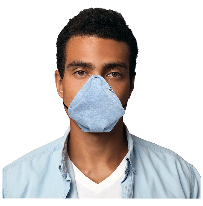 3bo Medium Blue, Navy & Grey Deltoid Lite Face Mask with Knit Fabric - Classic Derma