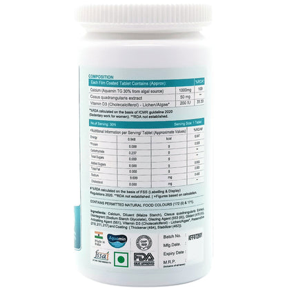 6th and Natural Algal Calcium with Vegan Vitamin D3 Tablet