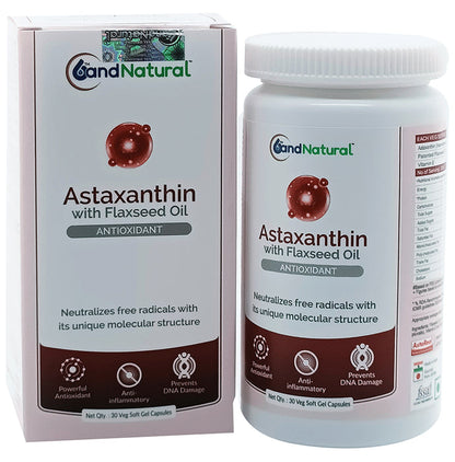 6th and Natural Astaxanthin with Flaxseed Oil Veg Softgel Capsule - Classic Derma