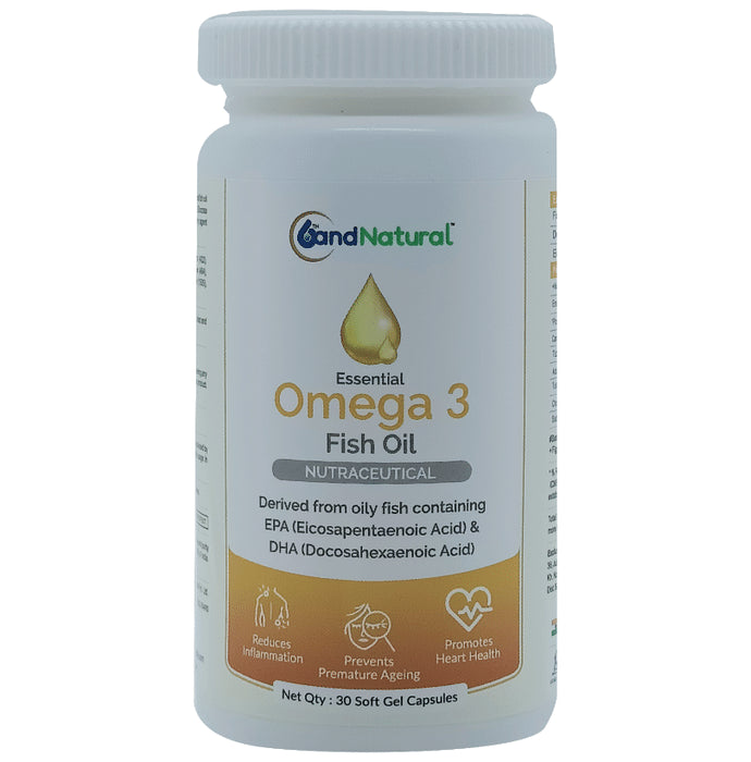 6th and Natural Essential Omega 3 Fish Oil Softgel Capsule - Classic Derma