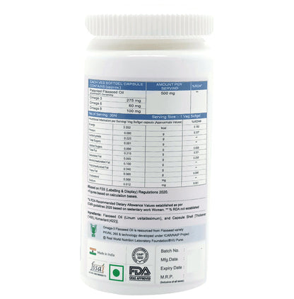 6th and Natural Essential Omega 3 with Flaxseed Oil Veg Softgel Capsule