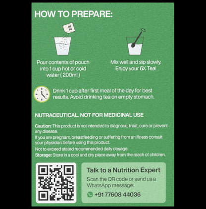 6X Green Tea for Weight Loss and Anti-Aging (2.75gm Each) Lemon