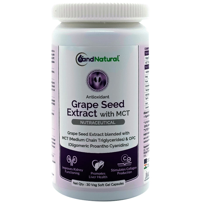 6th and Natural Grape Seed Extract with MCT Veg Softgel Capsule - Classic Derma