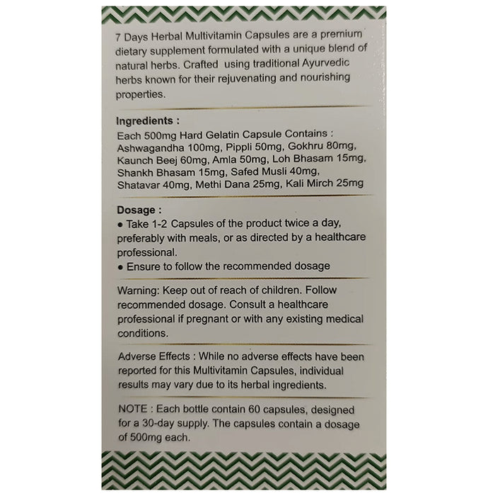 7Days Whole Food Multi-Vitamin Veg Capsule for Men & Women