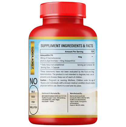 7Senses Astaxanthin 4mg Vegetarian Capsule (60 Each)