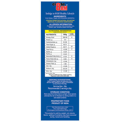 8AM Frosted Flakes Crispy Crunchy Delicious (480gm Each)