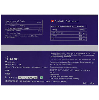 A Balnc Glow Oral Shots | With Glutathione, NAC, Vitamin C & Carotenoids for Skin