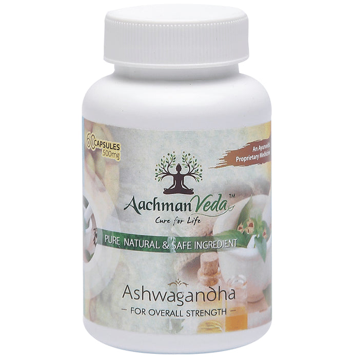 Aachman Veda Ashwagandha Capsule 500mg for Overall Strength (60 Each)