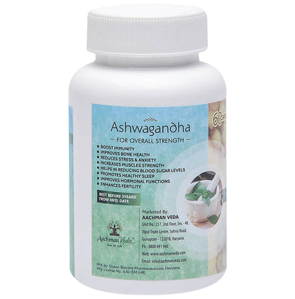 Aachman Veda Ashwagandha Capsule 500mg for Overall Strength (60 Each)