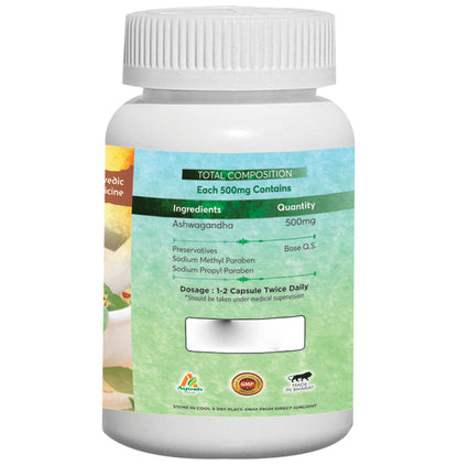 Aachman Veda Ashwagandha Capsule 500mg for Overall Strength (60 Each)