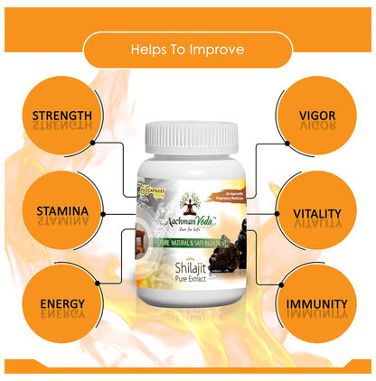 Aachman Veda Shilajit Pure Extract Capsule (60 Each)