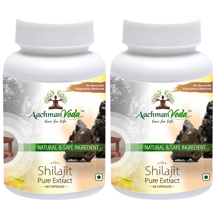 Aachman Veda Shilajit Pure Extract Capsule (60 Each) - Classic Derma