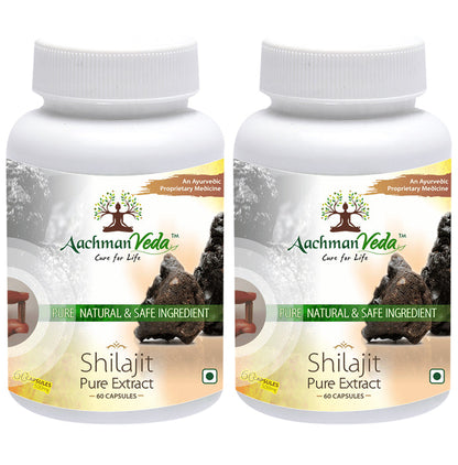 Aachman Veda Shilajit Pure Extract Capsule (60 Each) - Classic Derma