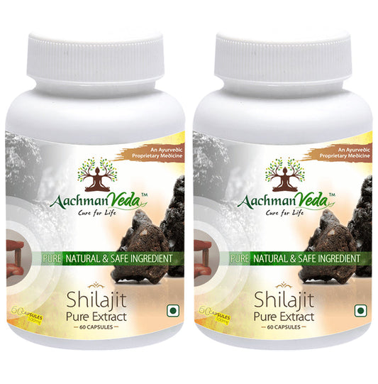 Aachman Veda Shilajit Pure Extract Capsule (60 Each) - Classic Derma