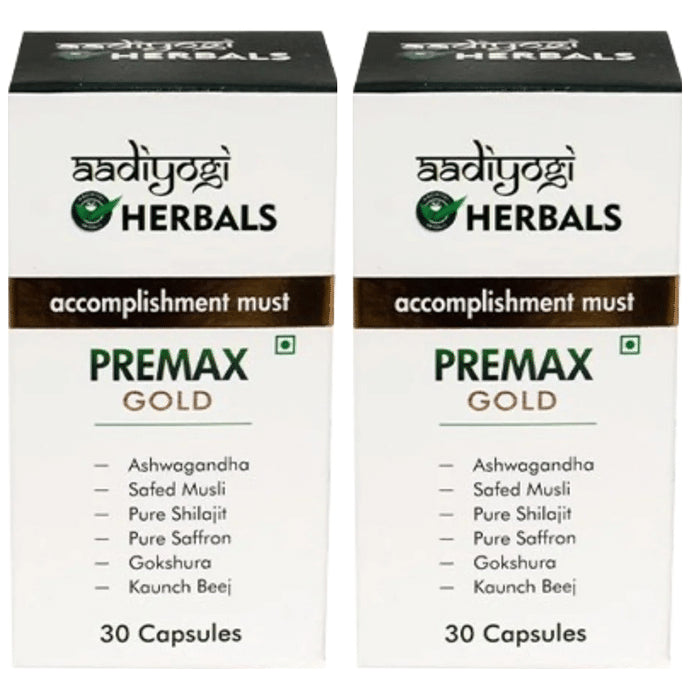Aadiyogi Herbals Premax Gold Capsule (30 Each) - Classic Derma
