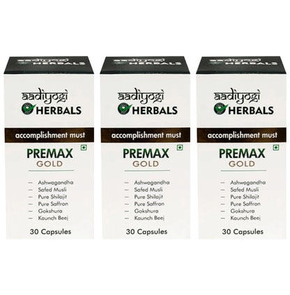 Aadiyogi Herbals Premax Gold Capsule (30 Each) - Classic Derma