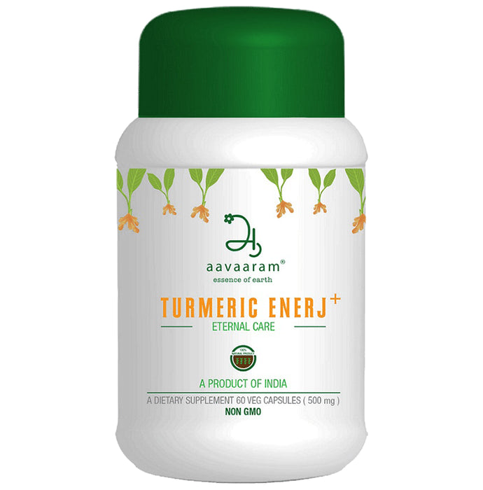 Aavaaram Turmeric Enerj+ 500mg Veg Capsule - Classic Derma