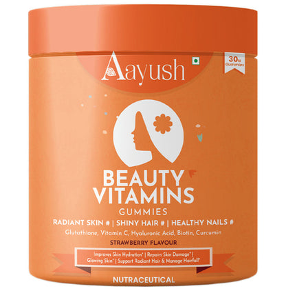 Aayush Beauty Vitamins Gummies (30 Each) Strawberry - Classic Derma