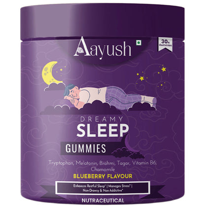 Aayush Dreamy Sleep Gummies (30 Each) Blueberry - Classic Derma