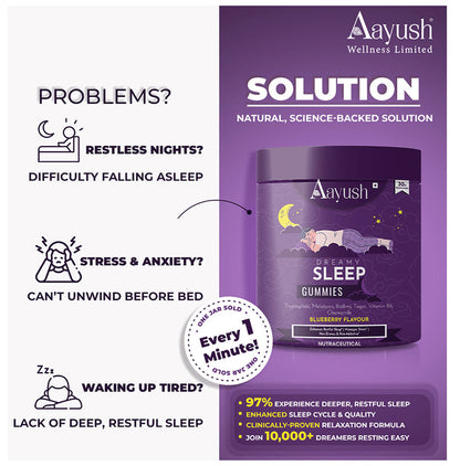 Aayush Dreamy Sleep Gummies (30 Each) Blueberry