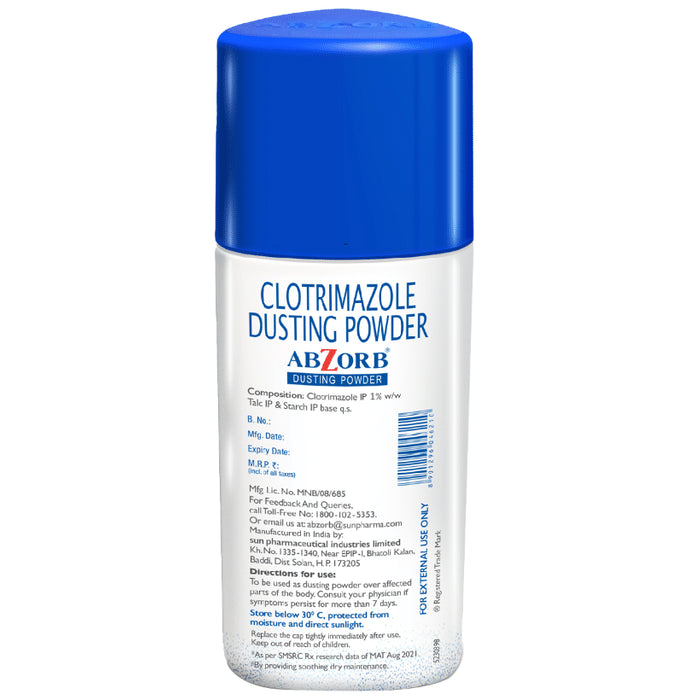 Abzorb Anti Fungal Dusting Powder | Absorbs Excess Sweat | Controls Itching | Derma Care | Manages Fungal Infections