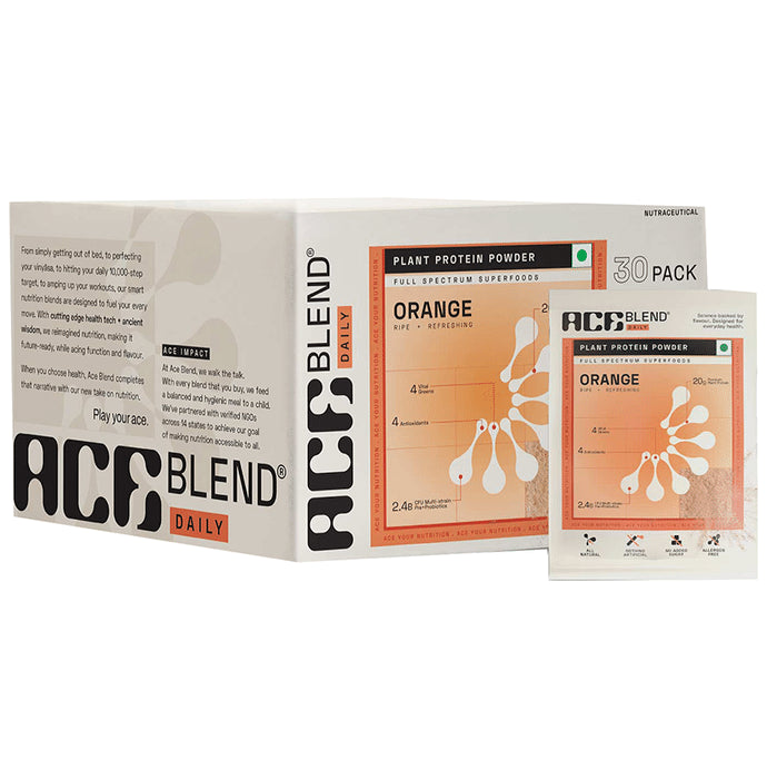 Ace Blend Daily 20g Vegan Plant Protein Powder & Superfoods Orange