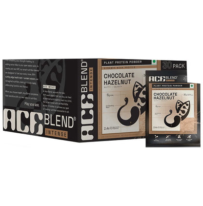 Ace Blend Intense 30g Vegan Plant Protein Powder with BCAA Chocolate Hazelnut