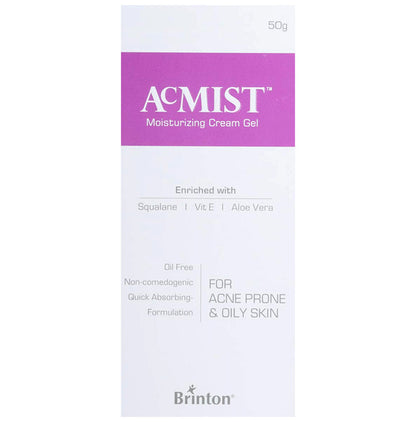 Acmist Moisturising Gel with Squalane, Vitamin E & Aloe Vera | Non-Comedogenic | Derma Care | For Acne Prone & Oily Skin - Classic Derma