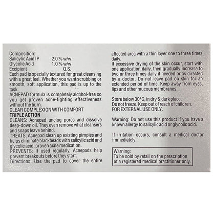 Acnepad Salicylic Acid & Glycolic Acid Wipes